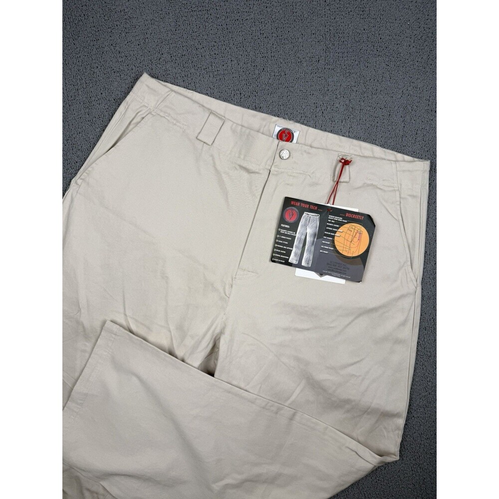SCOTTeVEST Pants Mens 42x30 Beige Hidden Cargo TEC Technology Travel Pockets